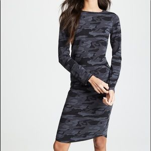 Monrow Camo Fitted Long Sleeve Dress
